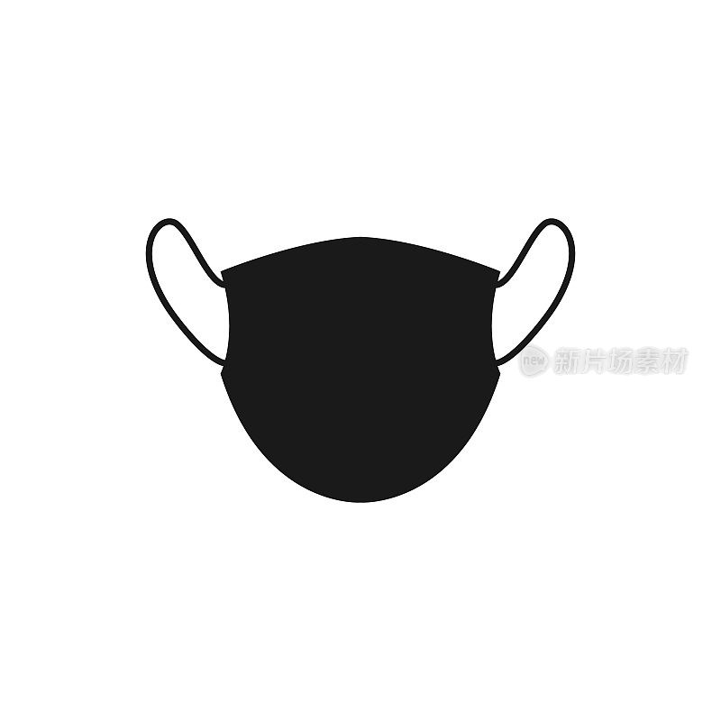 Medical protective black mask icon.